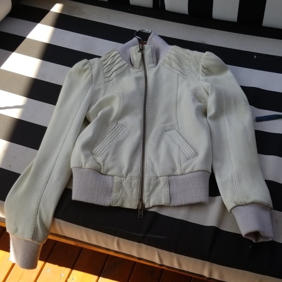 Mackage White Leather Jacket